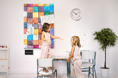 Quadro de cortiça Cubos de madeira coloridos