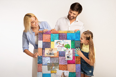 Quadro de cortiça Cubos de madeira coloridos