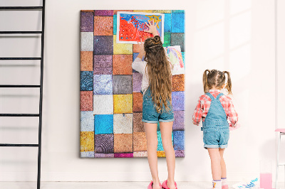 Quadro de cortiça Cubos de madeira coloridos