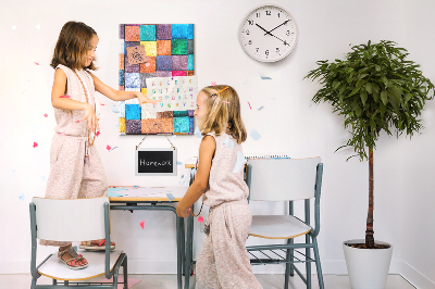 Quadro de cortiça Cubos de madeira coloridos