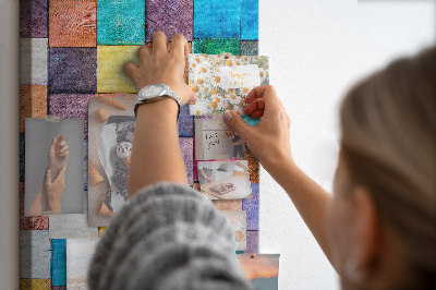 Quadro de cortiça Cubos de madeira coloridos