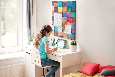 Quadro de cortiça Cubos de madeira coloridos