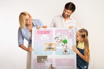 Lousa de cortiça Planejador de unicórnio