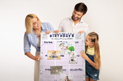 Lousa de cortiça Planejador de aniversário