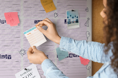 Lousa de cortiça Planejador de aniversário