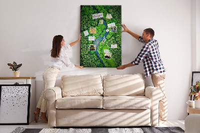 Painel de cortiça para parede Rio na floresta