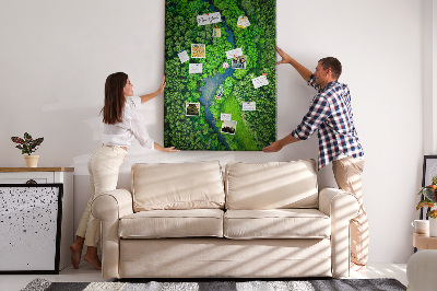 Painel de cortiça para parede Rio na floresta