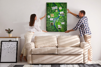 Painel de cortiça para parede Rio na floresta