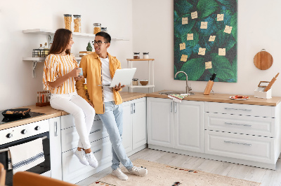 Painel de cortiça para parede Grandes folhas tropicais