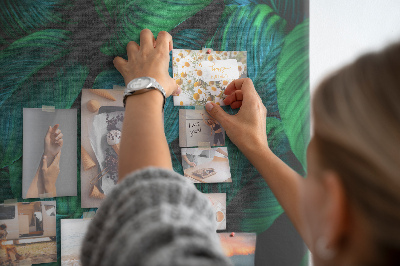 Painel de cortiça para parede Grandes folhas tropicais