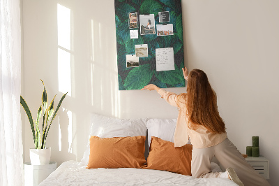 Painel de cortiça para parede Grandes folhas tropicais