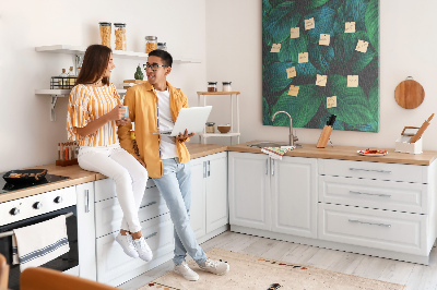 Painel de cortiça para parede Grandes folhas tropicais