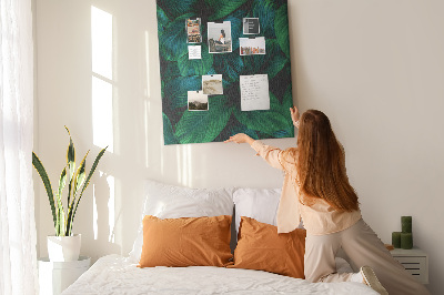 Painel de cortiça para parede Grandes folhas tropicais