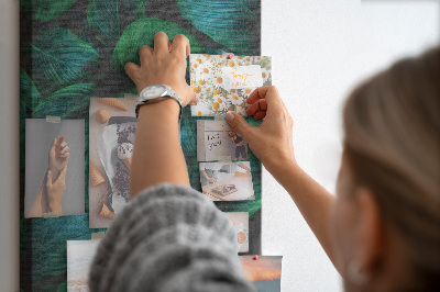 Painel de cortiça para parede Grandes folhas tropicais