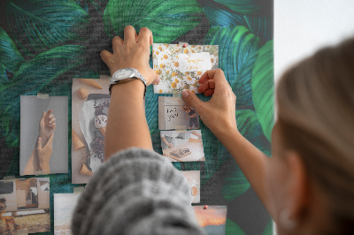 Painel de cortiça para parede Grandes folhas tropicais