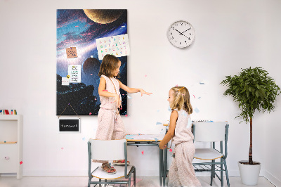 Painel de cortiça para parede Galáxia espacial