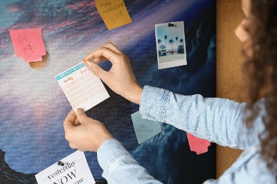 Painel de cortiça para parede Galáxia espacial