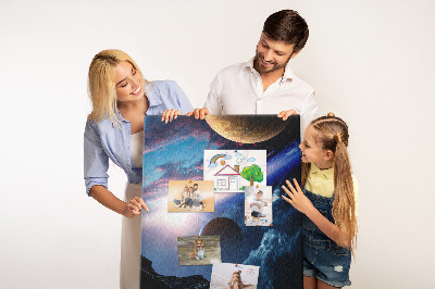 Painel de cortiça para parede Galáxia espacial