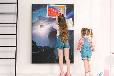 Painel de cortiça para parede Galáxia espacial