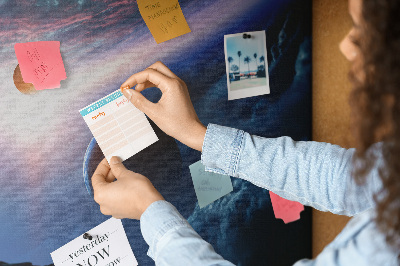 Painel de cortiça para parede Galáxia espacial