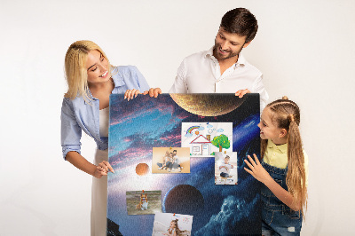 Painel de cortiça para parede Galáxia espacial