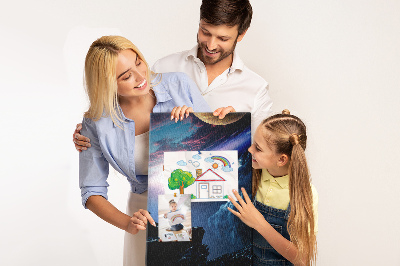 Painel de cortiça para parede Galáxia espacial