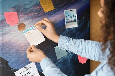 Painel de cortiça para parede Galáxia espacial