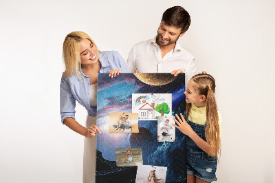 Painel de cortiça para parede Galáxia espacial