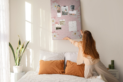 Painel de cortiça para parede Flores de margarida