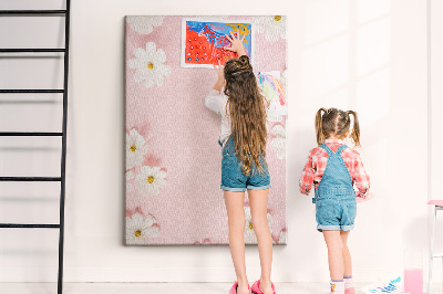 Painel de cortiça para parede Flores de margarida