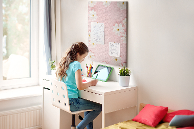 Painel de cortiça para parede Flores de margarida