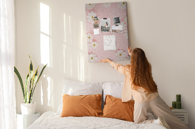 Painel de cortiça para parede Flores de margarida