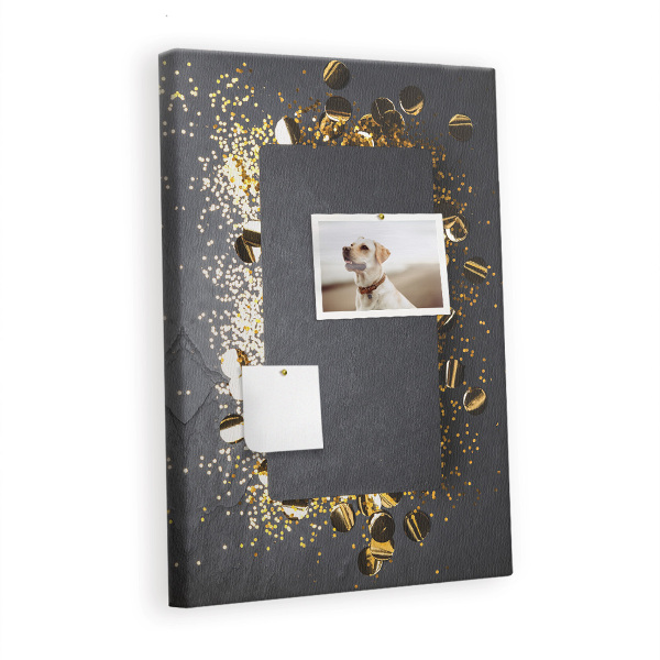 Quadro de cortiça Confete dourado