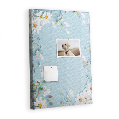 Painel de cortiça para parede Flores nas bordas