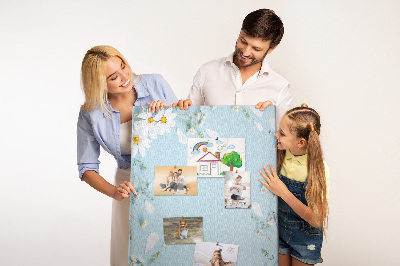 Painel de cortiça para parede Flores nas bordas