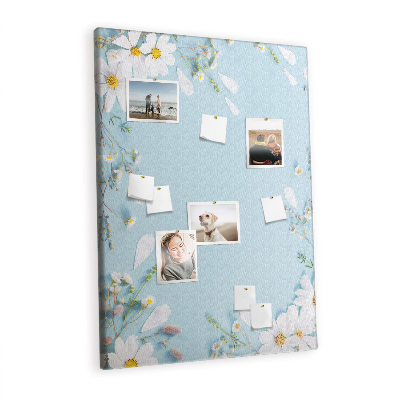 Painel de cortiça para parede Flores nas bordas