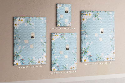 Painel de cortiça para parede Flores nas bordas