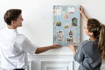 Painel de cortiça para parede Flores nas bordas