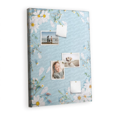 Painel de cortiça para parede Flores nas bordas