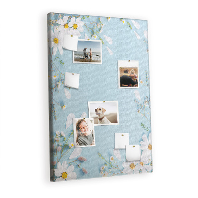 Painel de cortiça para parede Flores nas bordas