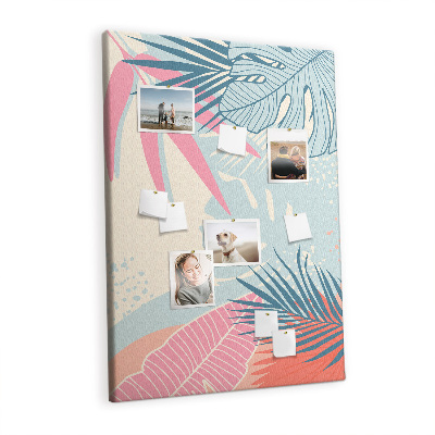 Painel de cortiça para parede Folhas pastel