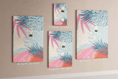 Painel de cortiça para parede Folhas pastel