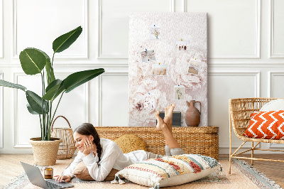 Painel de cortiça para parede Flores de peônia