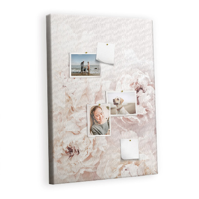 Painel de cortiça para parede Flores de peônia