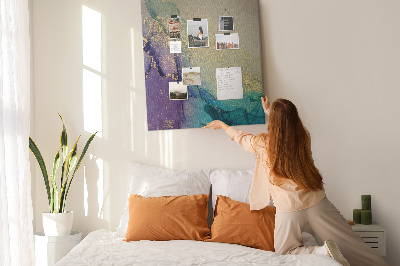 Painel de cortiça para parede Mármore com glitter