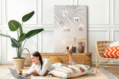 Painel de cortiça para parede A sombra de uma folha de palmeira