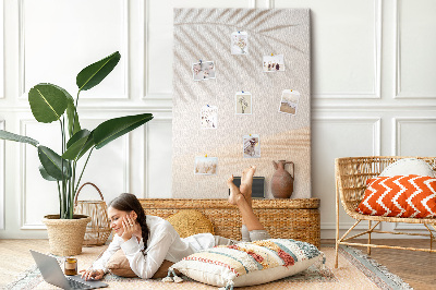 Painel de cortiça para parede A sombra de uma folha de palmeira