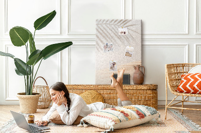 Painel de cortiça para parede A sombra de uma folha de palmeira