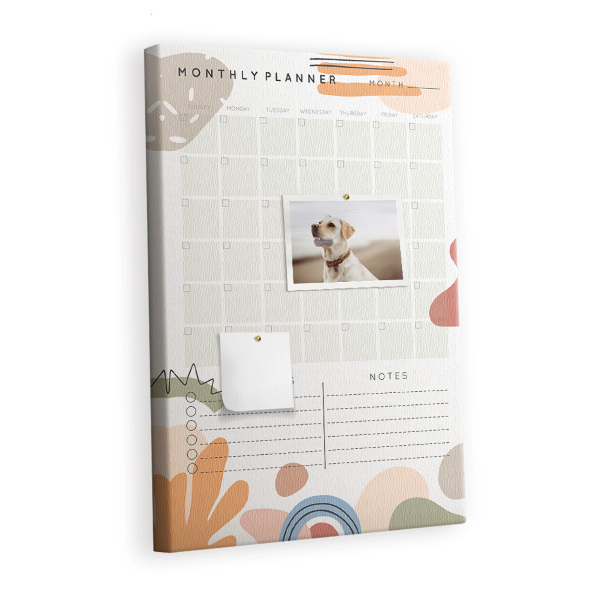 Lousa de cortiça Planejador mensal