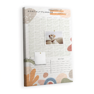 Lousa de cortiça Planejador mensal